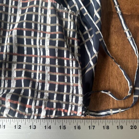 L.L Bean Signature Checkered Sleeveless Maxi Dress Navy Multi Women's Size 6 - Picture 9 of 15